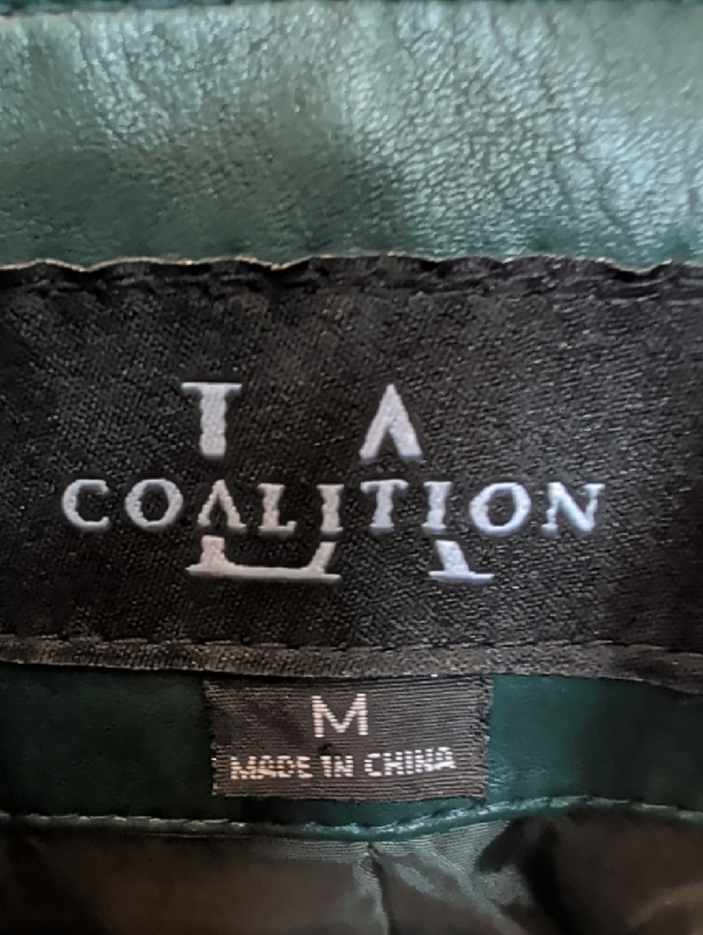 Quilted Faux Leather Moto Jacket in Forest Green - Picture 2 of 9